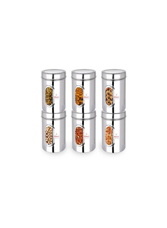 Ebun Stainless Steel See Through Small Containers | Small Containers with Capacity 200 Grams | Pack of 6 Pcs Combo, Silver - Image 1